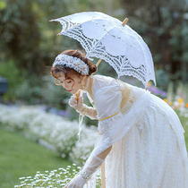 Miroir de palais de style occidental parapluie creux blanc Lolita française photographie de style république de chine accessoires de maintien de mariée