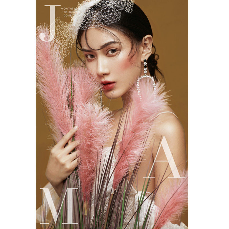 Creative travel photography wedding photography props simulation powder reed grass exterior photo green plant indoor photo decoration bouquet