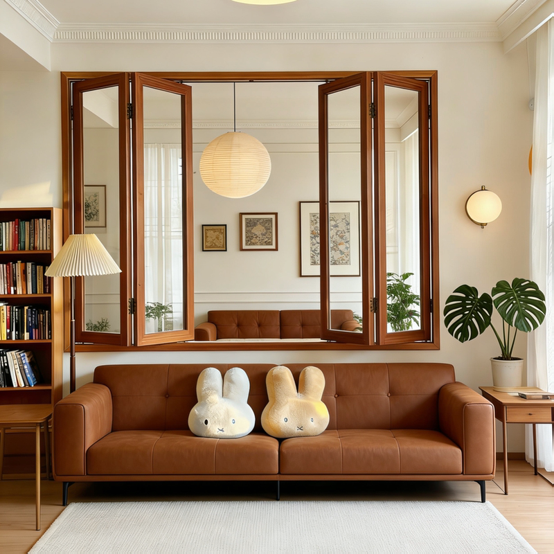 Trendy Shop Solid Wood Sliding Windows with Adjustable Stops, Left and Right Folding Sliding Windows, up and down Sliding Windows, Solid Wood Doors and Windows