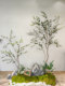 Loushujia Artificial Green Plant Landscaping Tropical Large Floor-Standing Indoor Areca Palm Hanging Clock Decorative Fake Plant Landscape