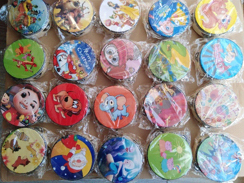 Full 10 yuan Orff percussion anime cartoon tambourine six inches