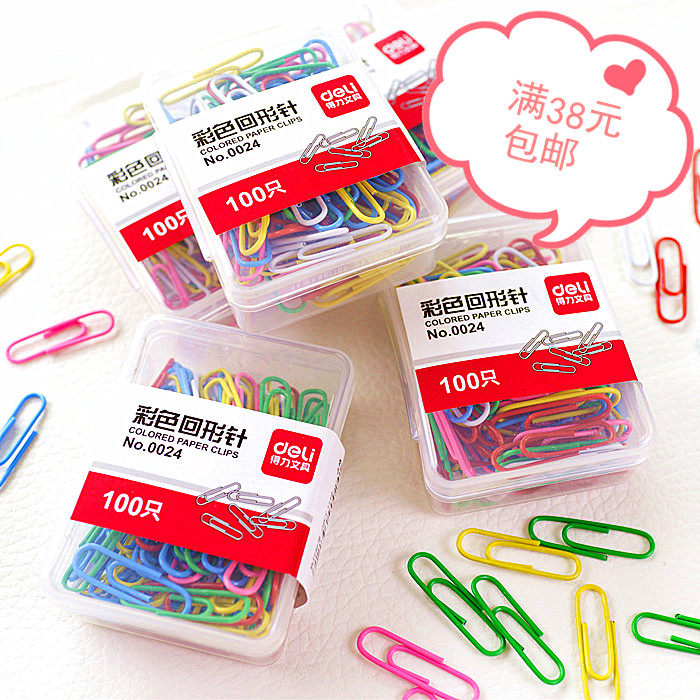Deli 0024 clip needle cute creative paper pin candy color color bookmarks classification storage bookmarks needle stationery