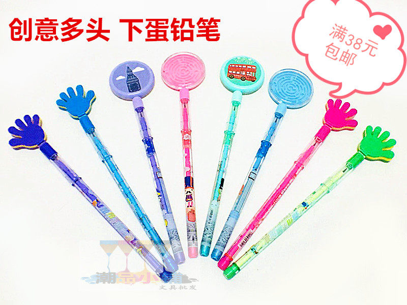 Cartoon Creativity Lower Egg Pencil Sharpened Pencil Without Sharpened Pencil Students stationery Lower Egg Pen Bulls Pencil