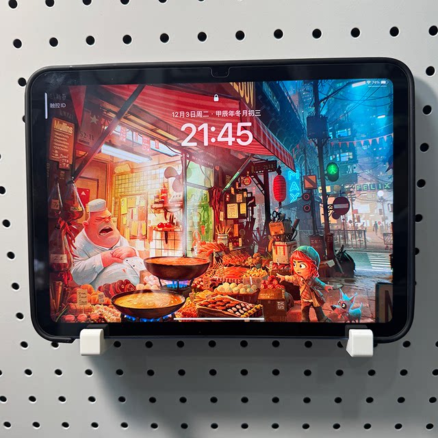 16 253D printed hole plate accessories, round hole ipad flat bracket, no punching, home storage custom hanger