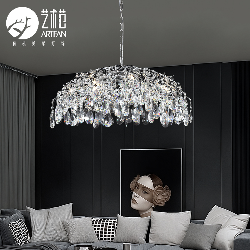 ライト高級クリスタルシャンデリアフランスの寝室シャンデリアリビングルームランプレストランランプデザイナー雰囲気のあるクリスタルランプアート照明
