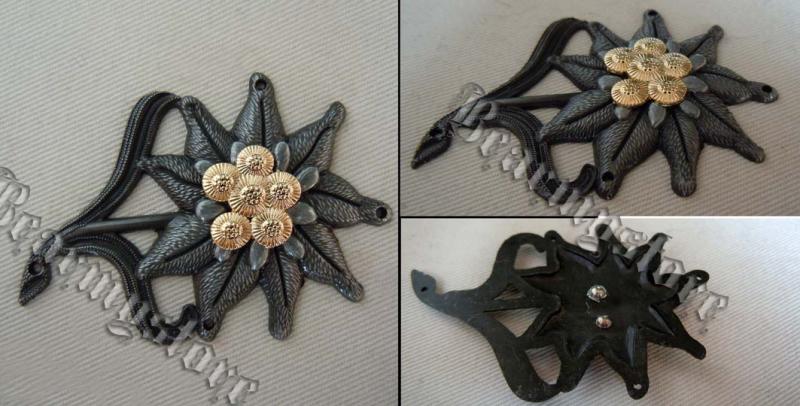 Original Pint Style Snowy Velvety Flowers Hat Emblem COLOUR TWO-PIECE MOUNTAIN DIVISION SNOWY SUEDE CAP EMBLEM MOUNTAIN INFANTRY EMERITUS