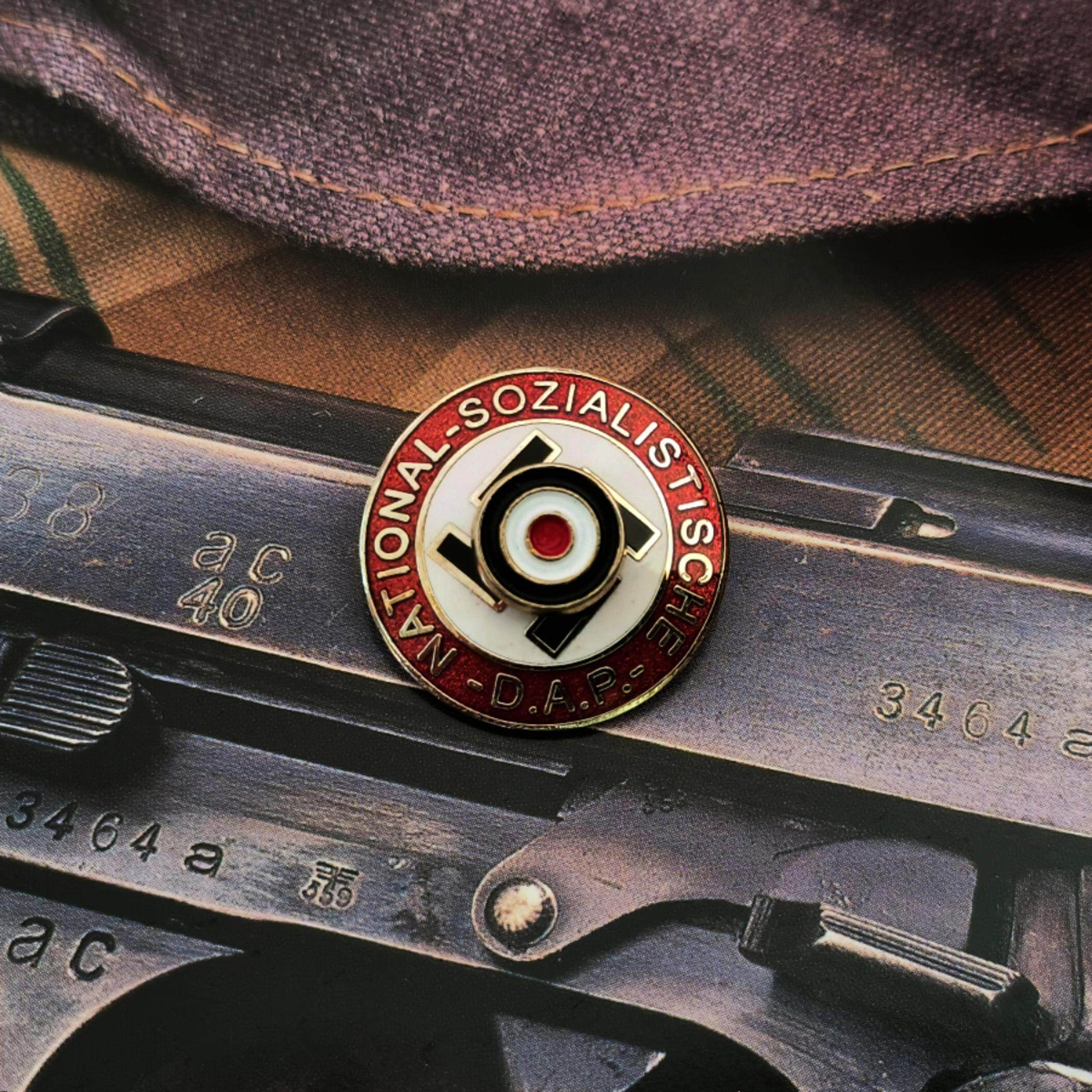 德意志国防军突击炮兵刺绣领章普鲁士暗红兵种线军官刺绣领章