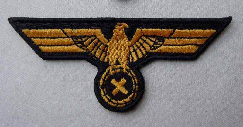 German embroidery embroidery emblem navy yellow soldier chest badge machine embroidery machine embroidery army gold eagle emblem