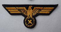 German German Style Embroidery Eagle Emblem Navy Yellow Soldier Chest Eagle Emblem Machine Embroidered Golden Eagle Emblem