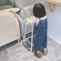2021 spring quality bar ~ Korean childrens nostalgic wind is wearing washed denim strap pants wide leg casual pants