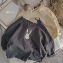 Soft cotton self-retention recommended for Korean boys and girls cotton washed shoulder sleeve T-shirt Children Baby Shoulder Sleeve T-Shirt