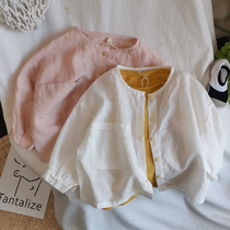 Department of Mori ~ very high quality summer sunscreen South Korean men and women Childrens cotton linen pure color sunscreen Long sleeves shirt