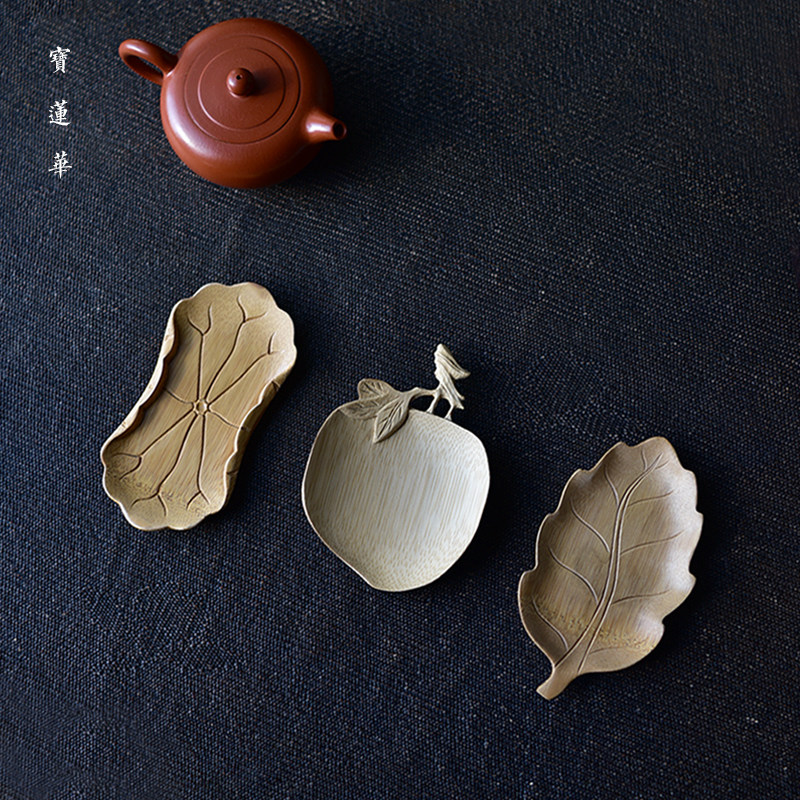 Handmade engraving of bamboo tea Tea Lotus Tea Lotus Tea Lotus fine grinding tea, then teaspoon teaspoon tea spoon Tea Road spare parts