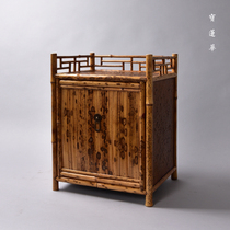 Artisanal Plum Deer Bamboo Tea Box Containing Cabinet Bamboo Tea Shed Bou Tea House Tea Set of Tea House Inset of Multi-Treasure Cabinet Storage Rack