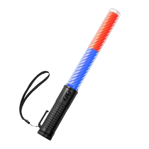 Traffic baton outdoor emergency fluorescent stick red and blue flash rechargeable electronic whistle fire warning stick flash stick