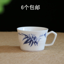 Ear tea cup ceramic kung fu tea set tea cup with handle Puer Cup master Single Cup 100 ml