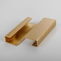 Retro double door brass light luxury handle simple cloakroom cabinet door drawer door Chinese style pure copper pair handle