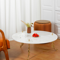 Nordic log black walnut side table living room bedroom round coffee table small apartment home light luxury solid wood table table