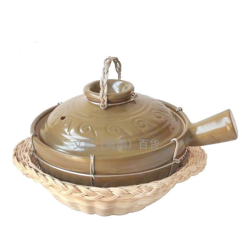 Faucet casserole with wire reinforcement Special pot for Cantonese claypot rice Small clay pot pottery clay yellow stewed chicken small casserole