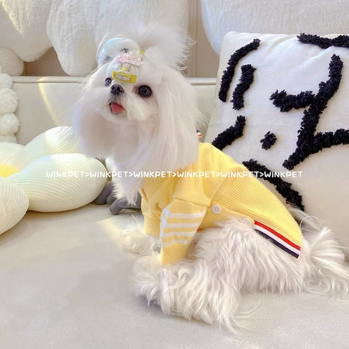 Собака осень и зимняя одежда Pet Sweater Cardigan Malzis biedi Teddy Bomei маленькая собака кошка осень и зимняя одежда