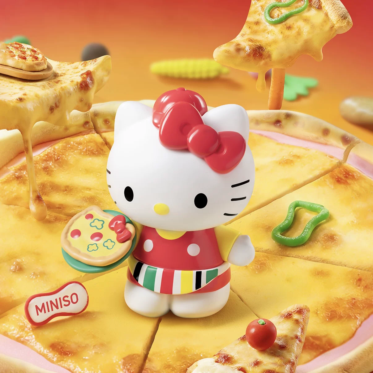 MINISO Hello Kitty Pizzeria Diary Series настольная модель-слепая коробка милый периферийный