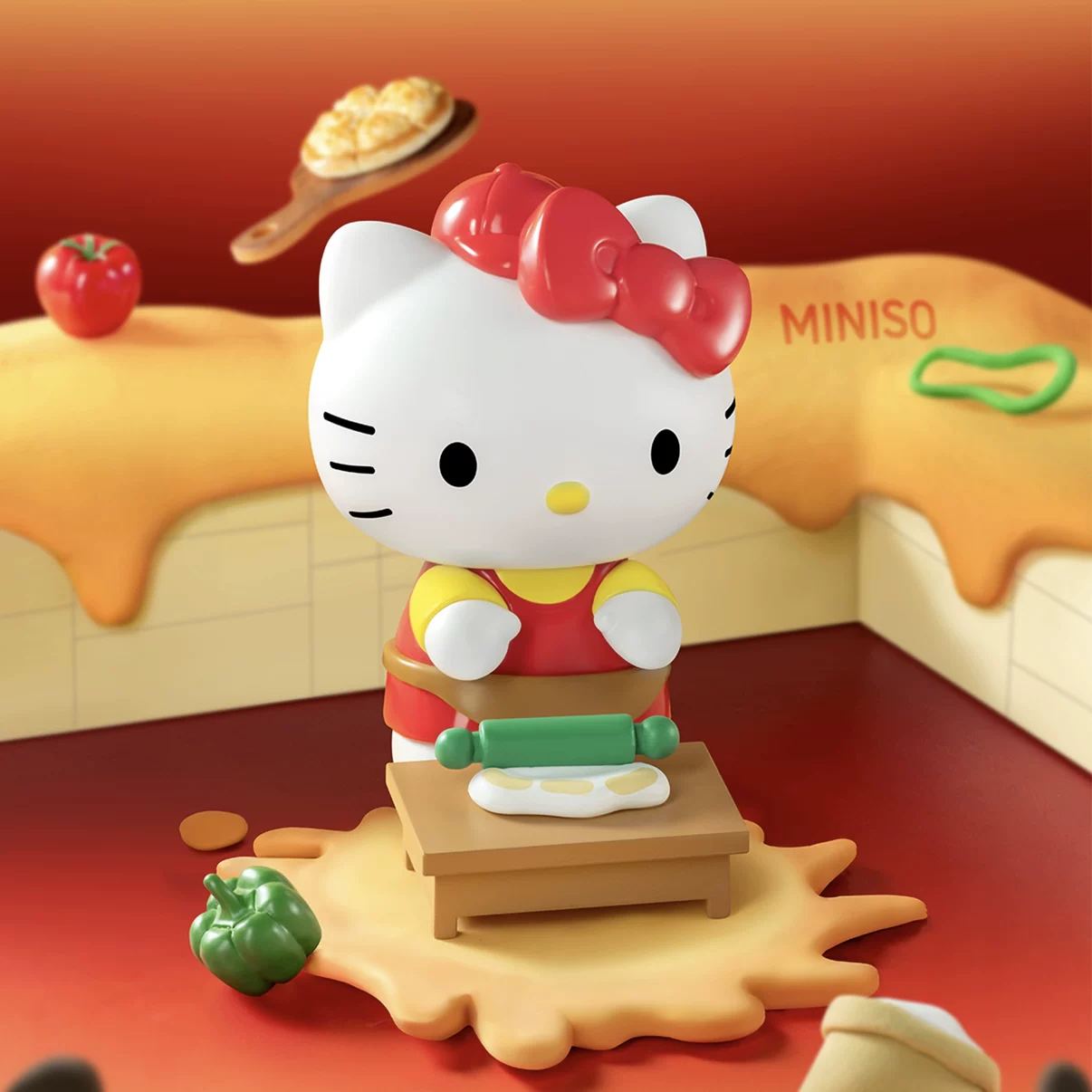 MINISO Hello Kitty Pizzeria Diary Series настольная модель-слепая коробка милый периферийный
