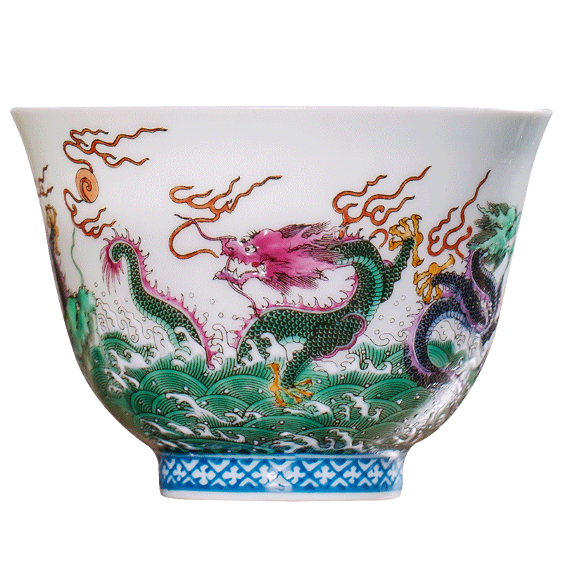 The Owl five dragon up jingdezhen tea set all checking ceramic cup kung fu tea masters cup tea cups