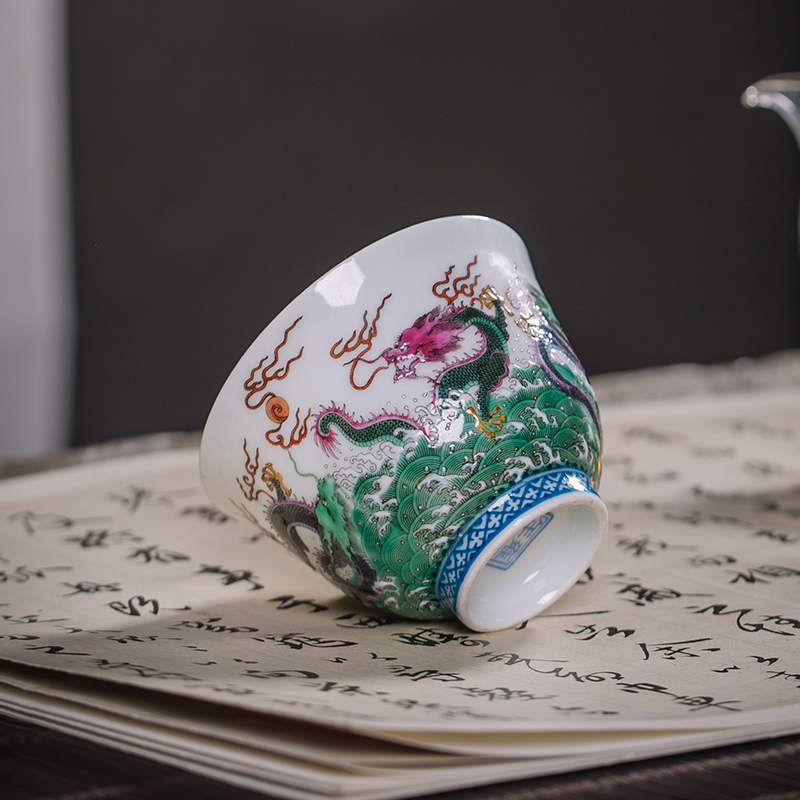 The Owl five dragon up jingdezhen tea set all checking ceramic cup kung fu tea masters cup tea cups