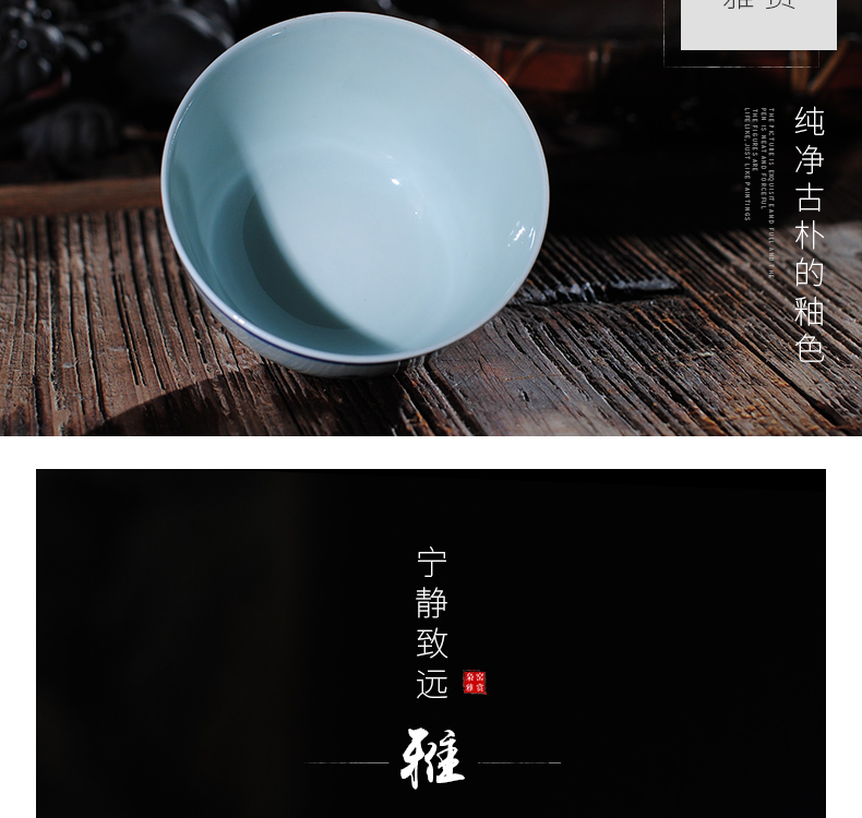 The Owl up doucai bucket color boy make spring cup of jingdezhen hand - made kung fu tea cup single CPU master sample tea cup