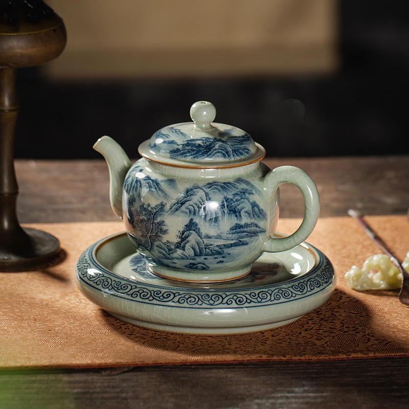Owls maintain manual hand - made ceramic up porcelain teapots on glaze old clay retro landscape tea set