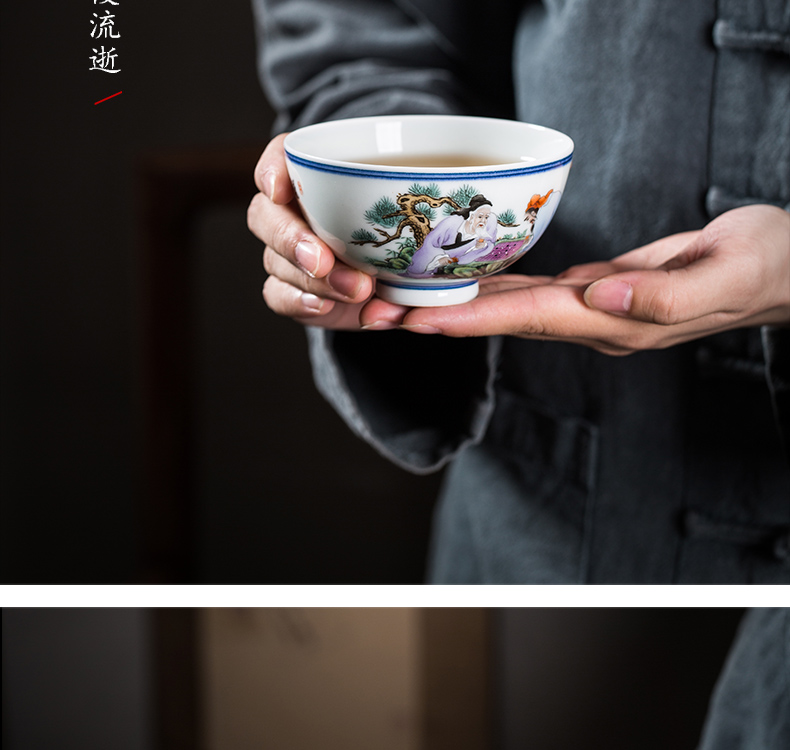 The Owl up jingdezhen famous works collection tea sample tea cup single cup calligraphy masters cup kung fu tea cups characters