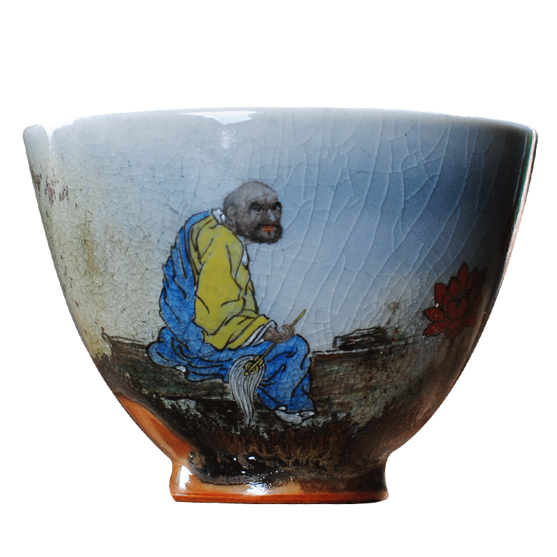 The Owl chai up up with jingdezhen tea sets variable glaze teacup dharma lohan crack glaze tea cup kung fu tea cups