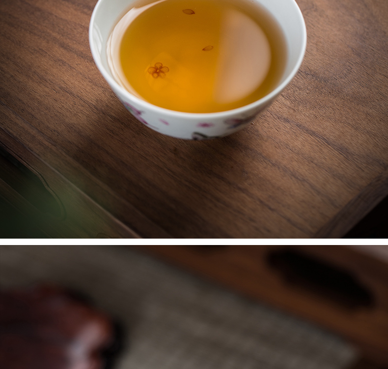 The Owl up jingdezhen tea masters cup draw with enamel butterfly single CPU checking ceramic sample tea cup