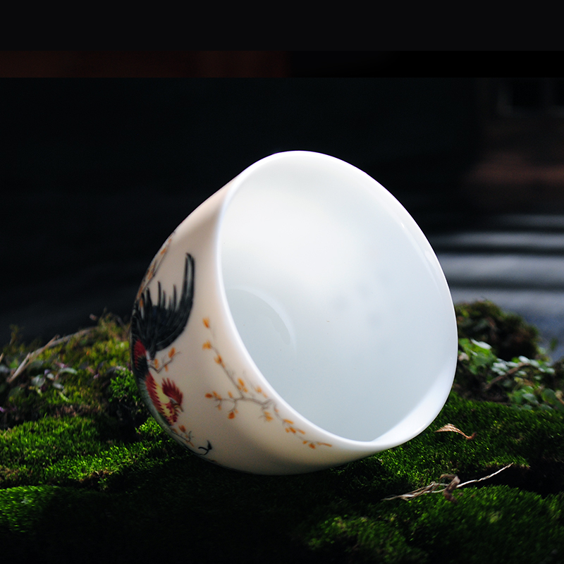 Jingdezhen hand - made master cup sample tea cup famille rose porcelain cups rooster kung fu tea cup single CPU individual small tea cups
