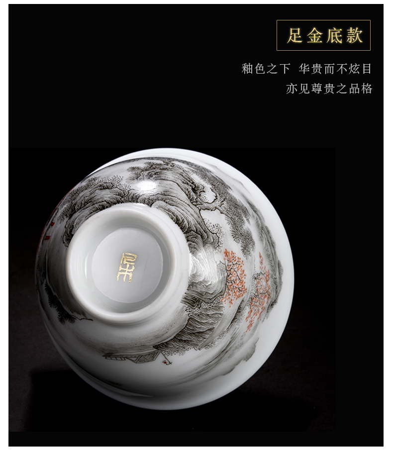 Jingdezhen ceramic color ink landscape cup sample tea cup manual kung fu noggin single CPU hand - made personal tea cups