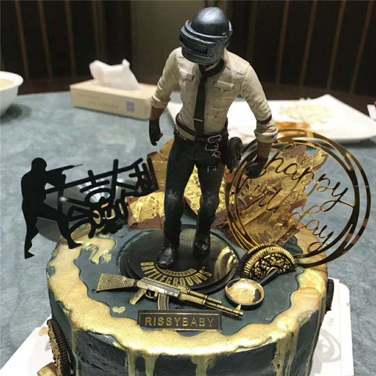 Big good luck eating chicken cake decoration doll male god birthday gift party dress up cake ornaments