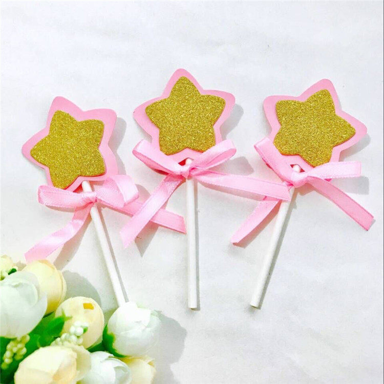 Cake Decoration Men's Treasure Women's Treasure Cards Baking Packaging Items Birthday Dessert Table Pentagram Stars Inserted 3 Only