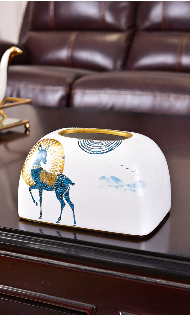 Tissue box creative ceramic household smoke box European sitting room tea table furnishing articles is decorated American meals Tissue boxes