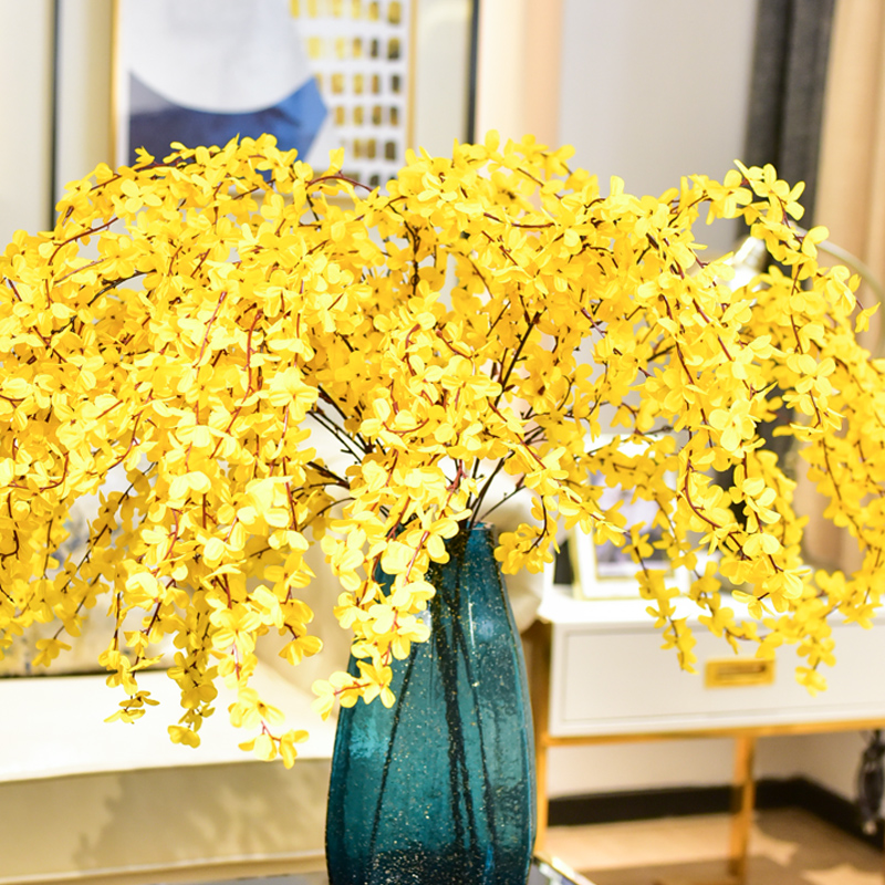 Yellow headspring flower fake flower emulated vase flower arrangement living-room decoration flower small swing piece small bouquet idea small flower