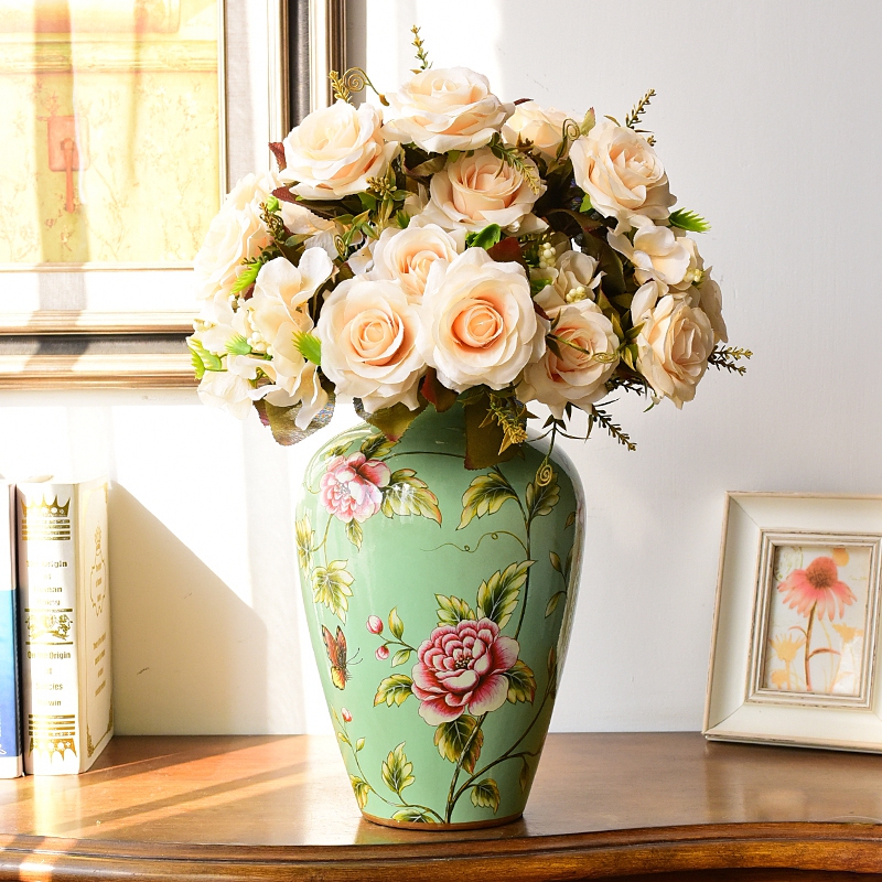 European ceramic vases, flower arranging American TV ark, wine restoring ancient ways furnishing articles, the sitting room porch simulation flower, dried flower decoration