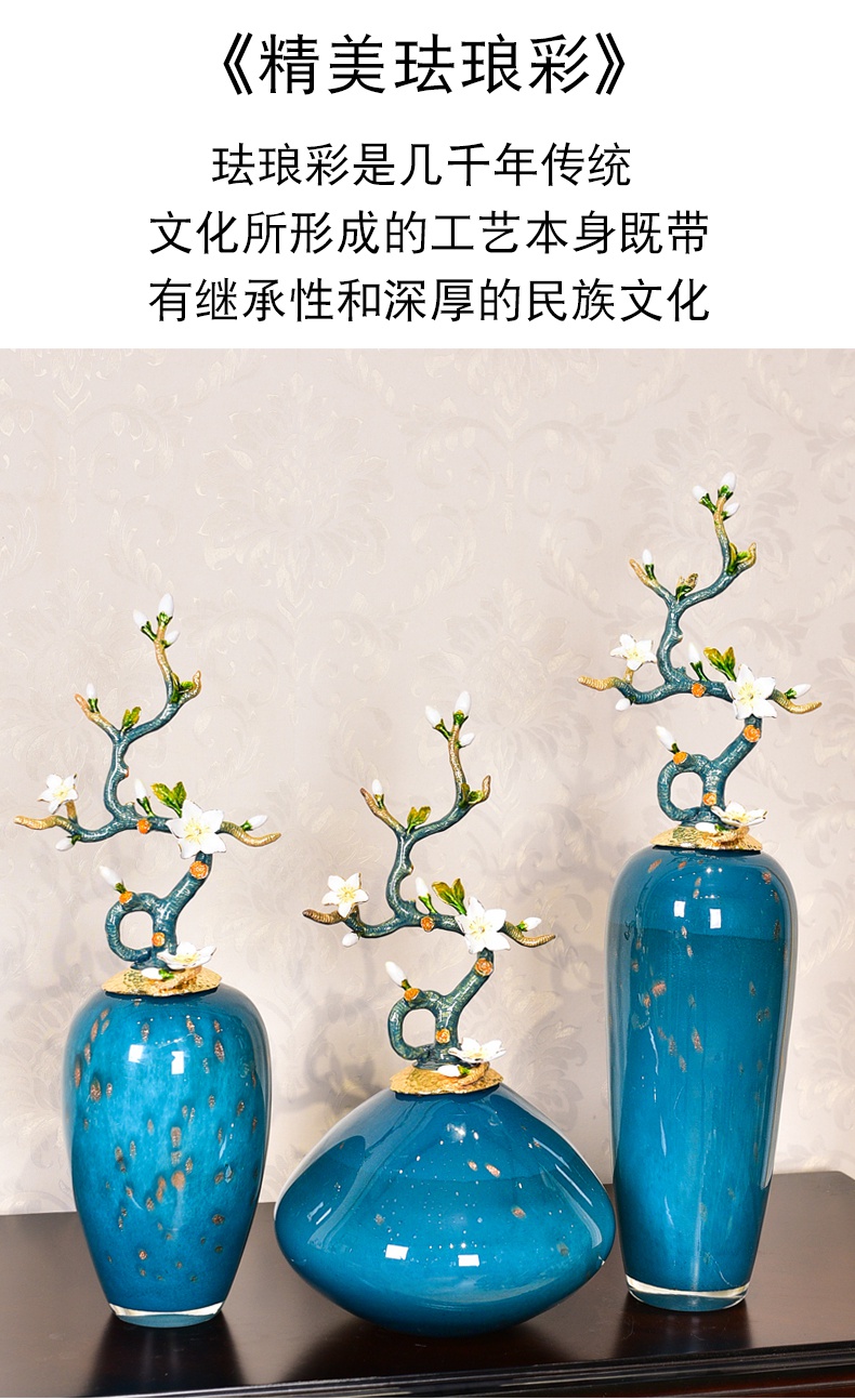 Enamel high - end key-2 luxury furnishing articles household act the role ofing is tasted great vase example room sitting room Enamel porcelain decoration art ornaments