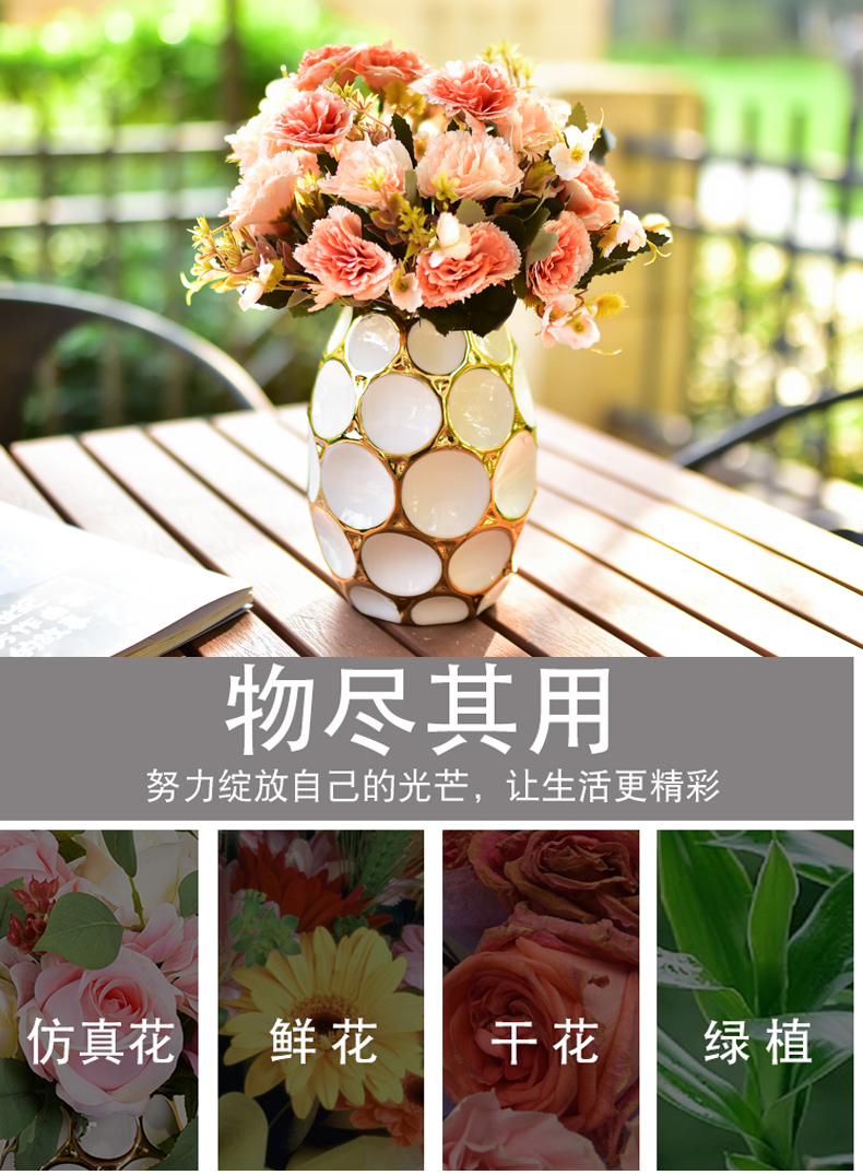 Modern light key-2 luxury ceramic flower bottle hydroponic Jane the sitting room TV ark, simulation vase vase decoration small place