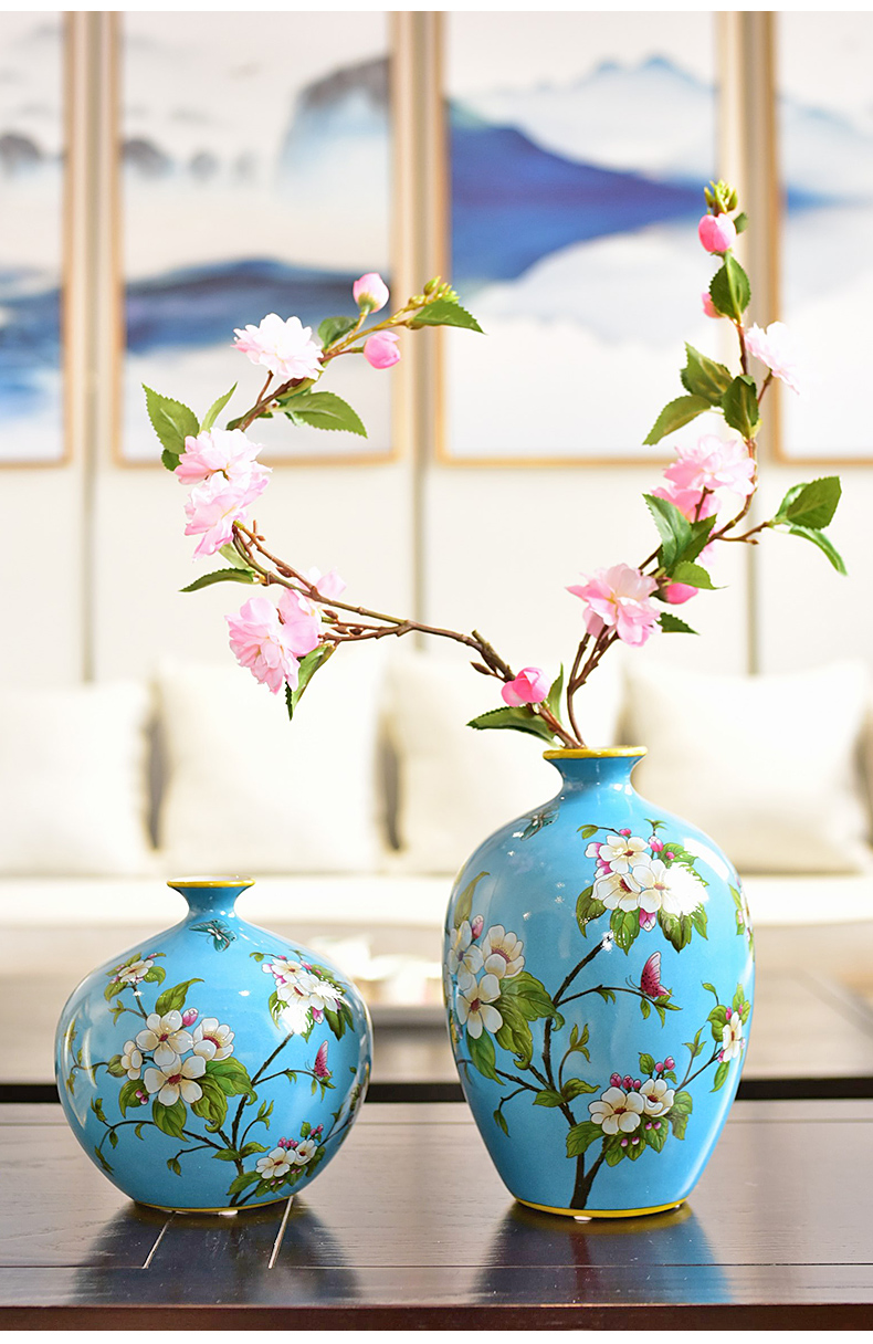 New Chinese style jingdezhen ceramic vase furnishing articles wine TV ark, sitting room porch decoration home decoration process