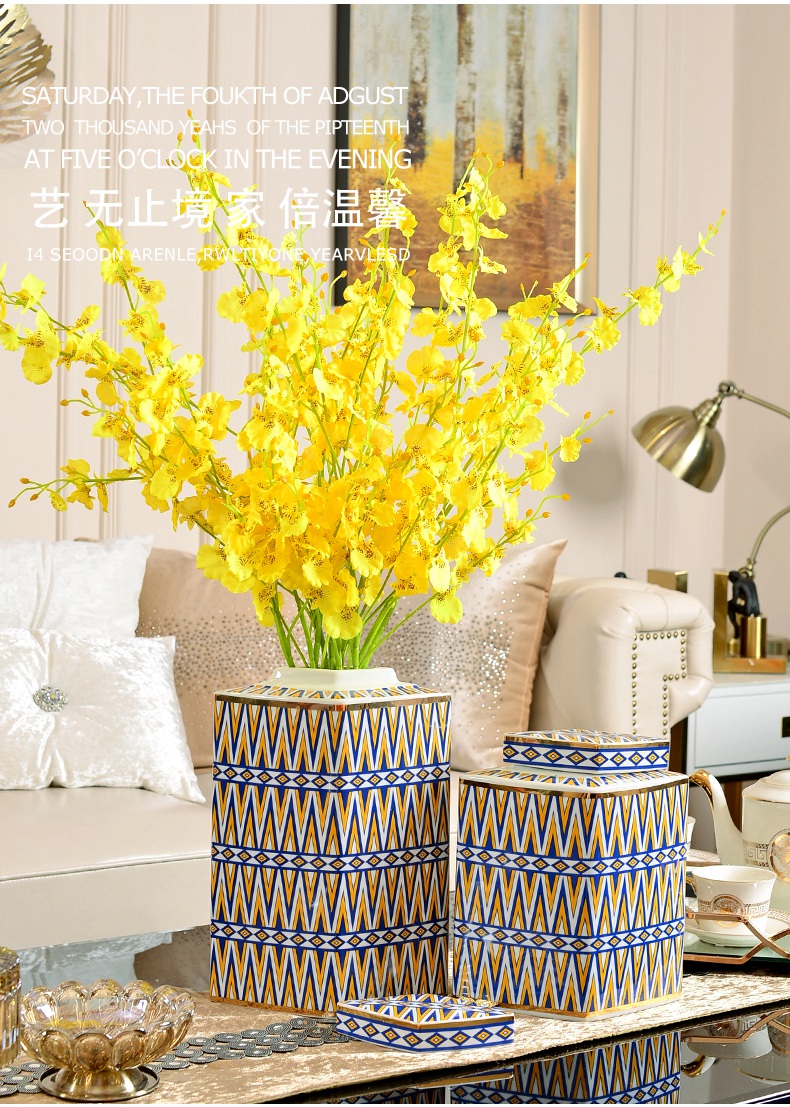 New Chinese style American - style light and decoration art ceramic vase furnishing articles, the sitting room porch TV ark, home decoration wine arranging flowers