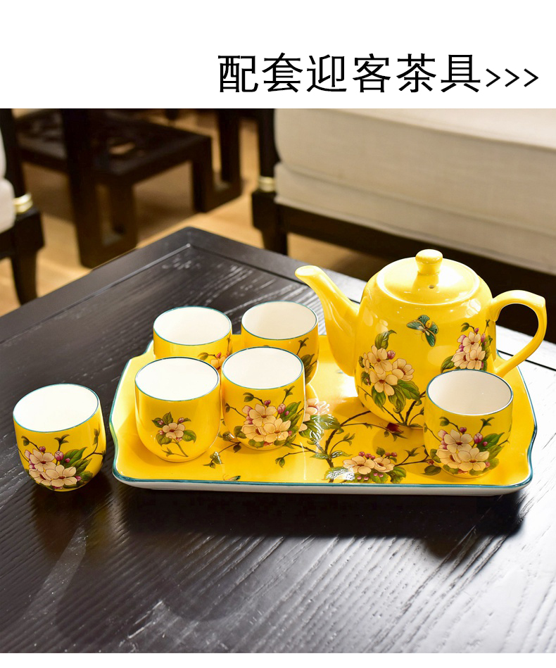 New Chinese style ceramic American tea tray was fruit tray table vintage keys snack tea tea table plate decoration furnishing articles