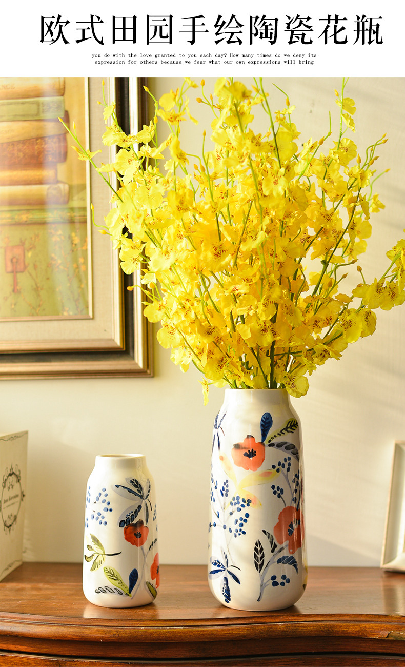 American hand - made ceramic vase furnishing articles European living room table flower arranging flowers, household adornment flowers floret bottle bottle