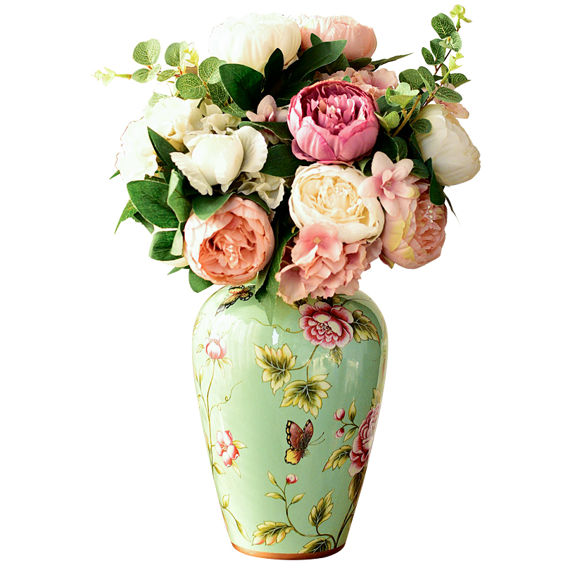 European ceramic vases, flower arranging American TV ark, wine restoring ancient ways furnishing articles, the sitting room porch simulation flower, dried flower decoration
