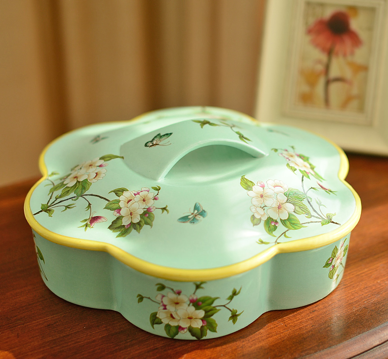 New Chinese style ceramic 'lads' Mags' including nuts dried fruit box sitting room tea table frame with cover the receive a case American home furnishing articles
