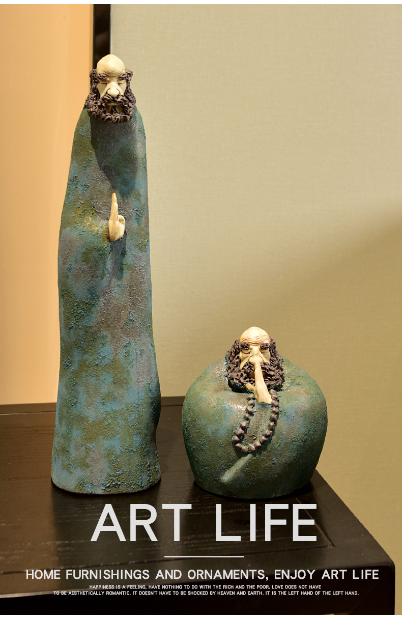 Jingdezhen zen ceramic figure sitting room porch place, a new Chinese style household dharma decoration decoration arts and crafts