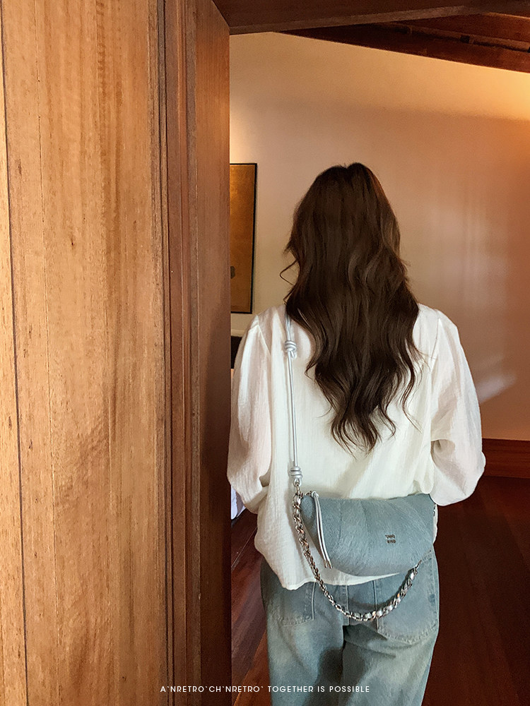 NANFENG CHIO2ND ZURICH CORND полумесяц пакет оригинал меньшинство джинсы синего плечо сумка женщина коровий рог пакет chio’2nd 